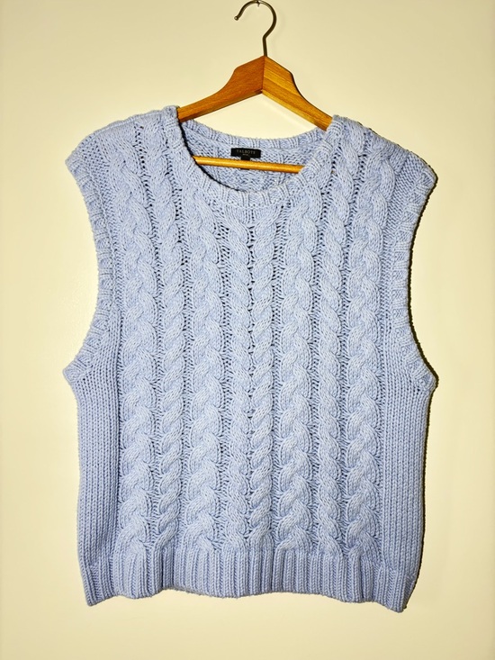 Talbots Sweaters - Talbots Petite Cable Knit Sweater Vest — Pale Blue - size Large